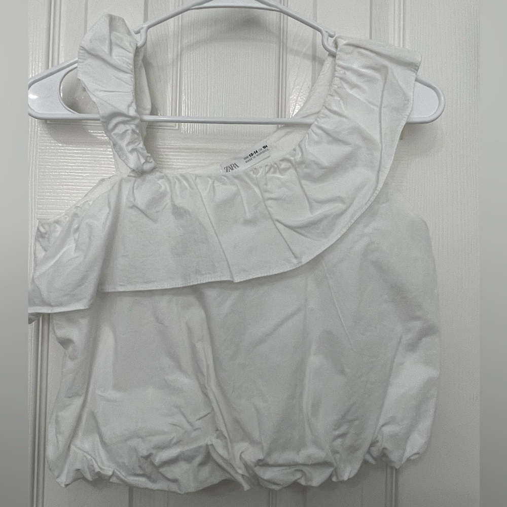 Zara cotton asymmetrical front and shoulder